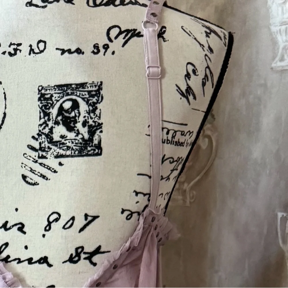 FREE PEOPLE NIGHT OUT SLEEVELESS TULLE MAXI SLIP DRESS SMALL MEDIUM PALE PINK - Picture 7 of 9